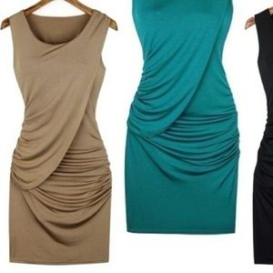 Brown Body Con dress Wrap Around Dress